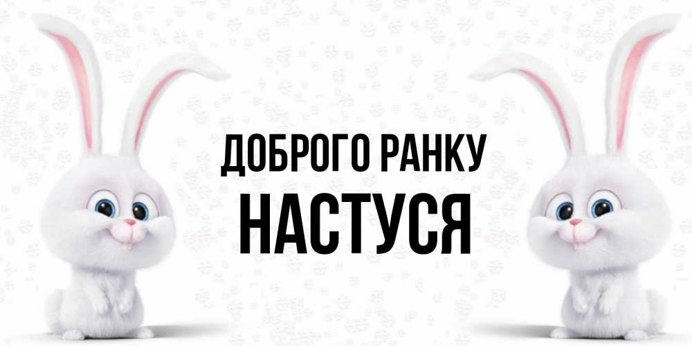 Открытка на каждый день з підписом, Настуся Доброго ранку кролики с длинными ушками Прикольна листівка з побажанням онлайн скачати безкоштовно 