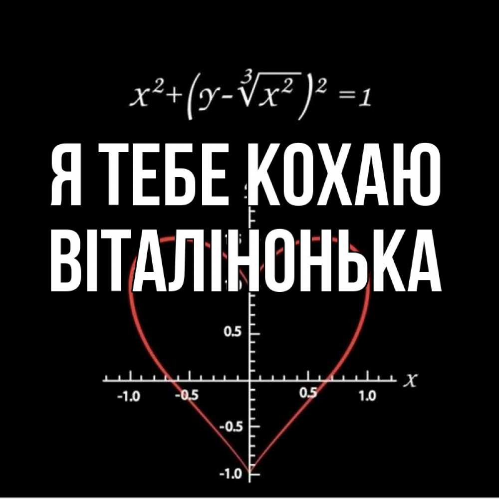 Открытка на каждый день з підписом, Віталінонька Я тебе кохаю сердечная формула Прикольна листівка з побажанням онлайн скачати безкоштовно 