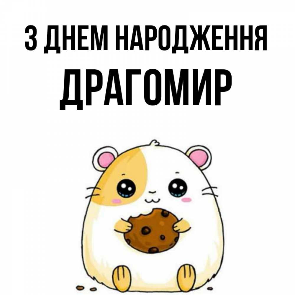 Открытка на каждый день з підписом, Драгомир З Днем народження с днюхой Прикольна листівка з побажанням онлайн скачати безкоштовно 