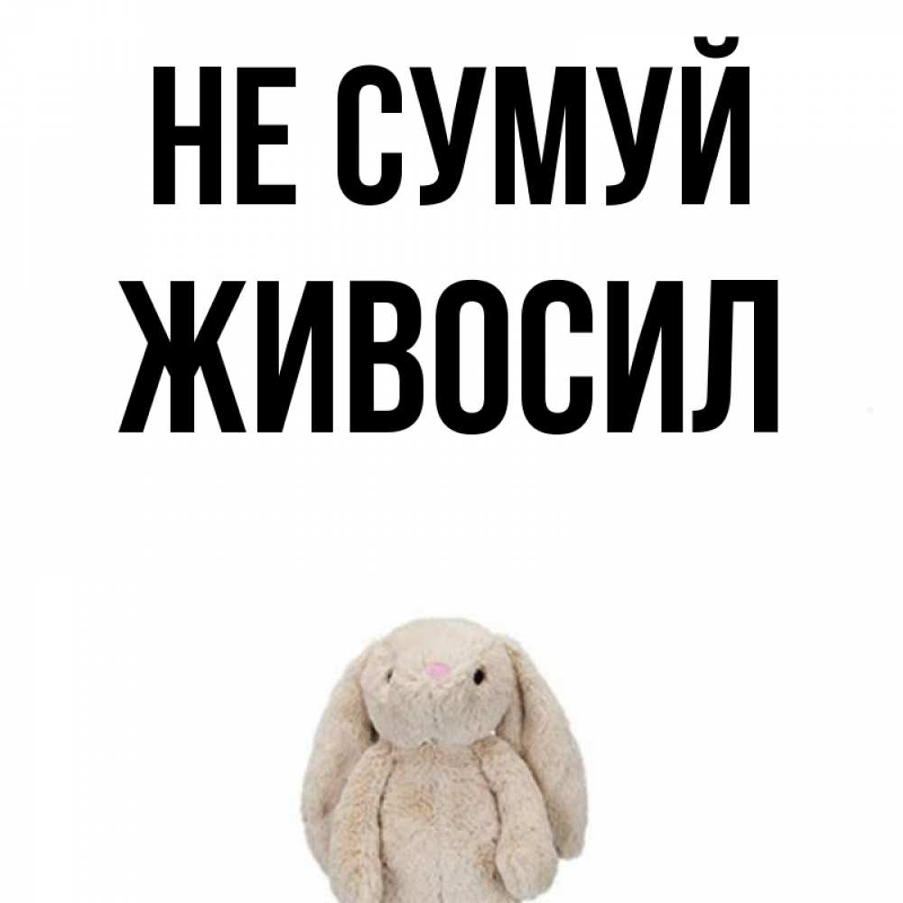 Открытка на каждый день з підписом, Живосил Не сумуй детская игрушка зайчика Прикольна листівка з побажанням онлайн скачати безкоштовно 