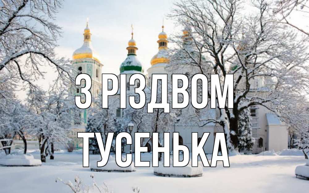 Открытка на каждый день з підписом, Тусенька З Різдвом зима, церковь Прикольна листівка з побажанням онлайн скачати безкоштовно 