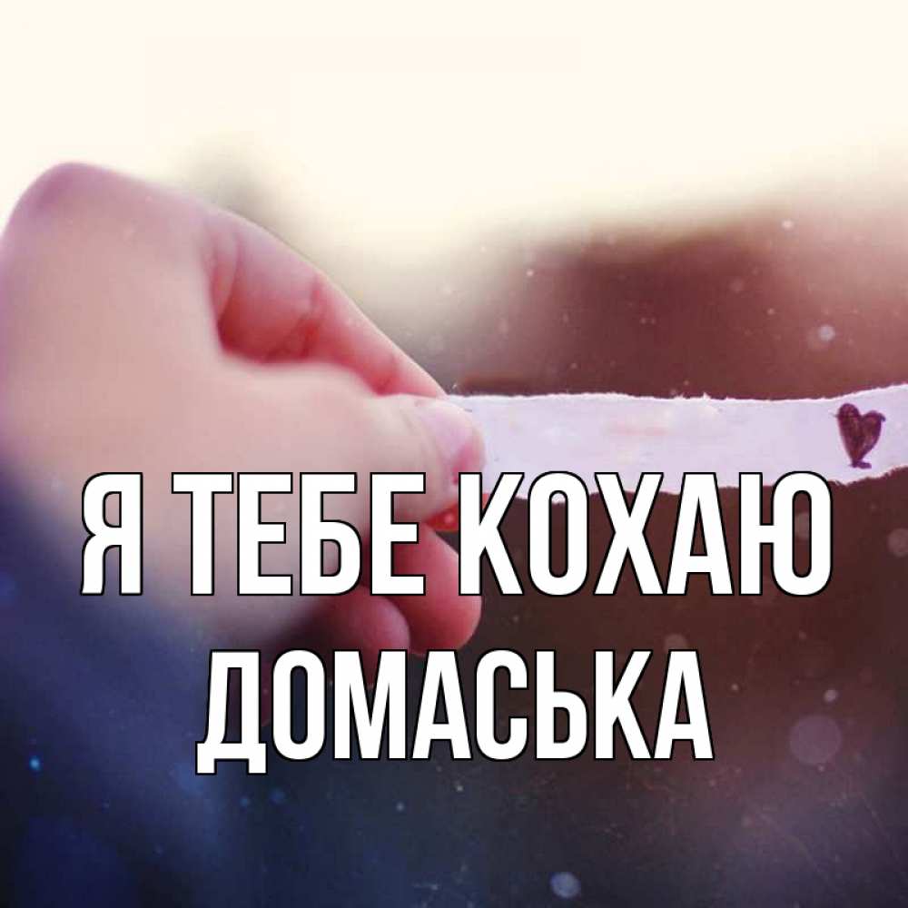 Открытка на каждый день з підписом, Домаська Я тебе кохаю для тебя Прикольна листівка з побажанням онлайн скачати безкоштовно 
