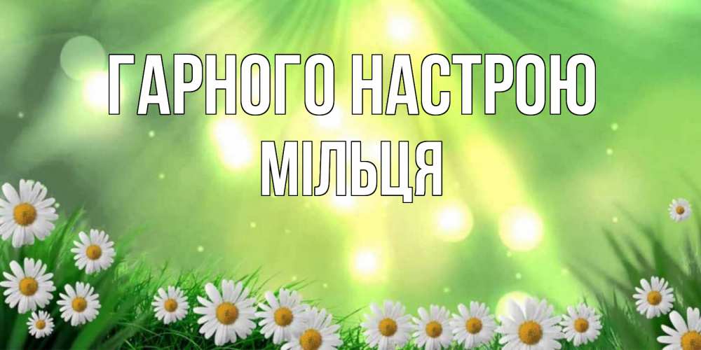 Открытка на каждый день з підписом, Мільця Гарного настрою открытка с ромашками и солнечными лучами Прикольна листівка з побажанням онлайн скачати безкоштовно 