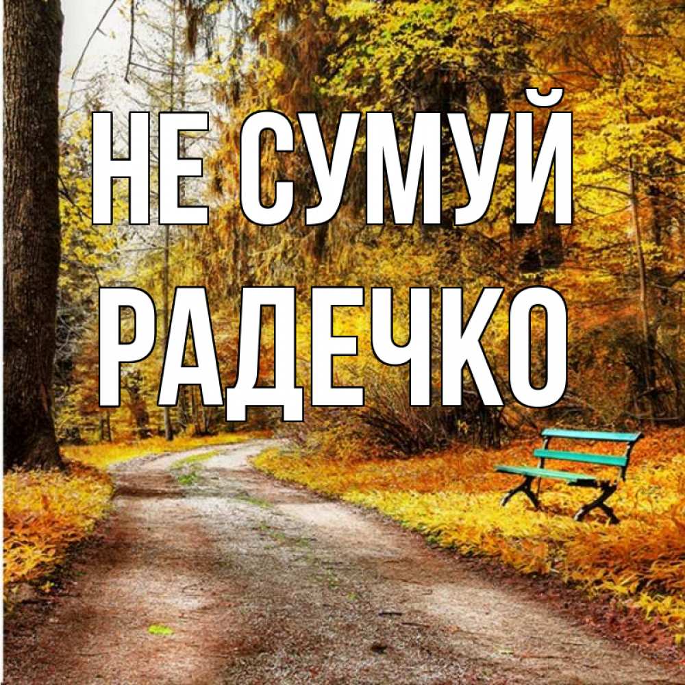 Открытка на каждый день з підписом, Радечко Не сумуй зеленая лавочка Прикольна листівка з побажанням онлайн скачати безкоштовно 