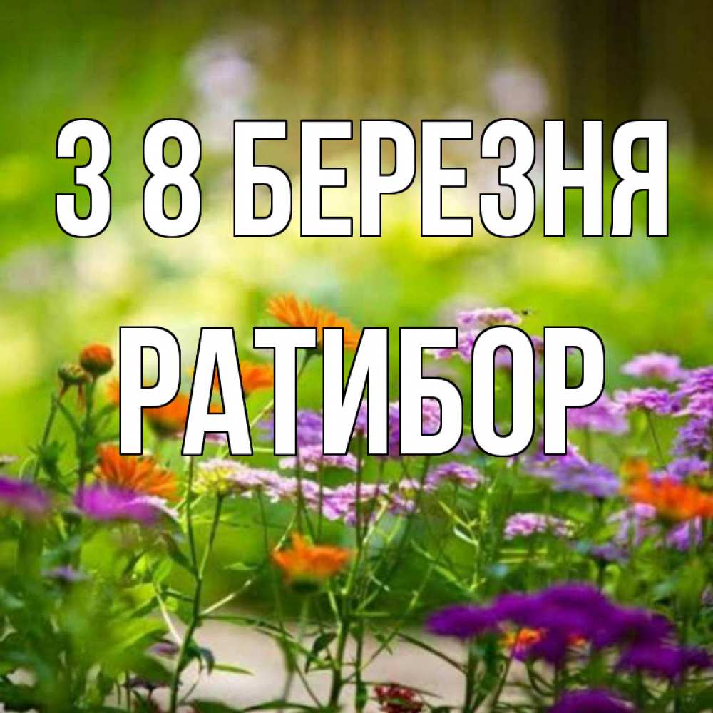 Открытка на каждый день з підписом, Ратибор З 8 БЕРЕЗНЯ цветы Прикольна листівка з побажанням онлайн скачати безкоштовно 