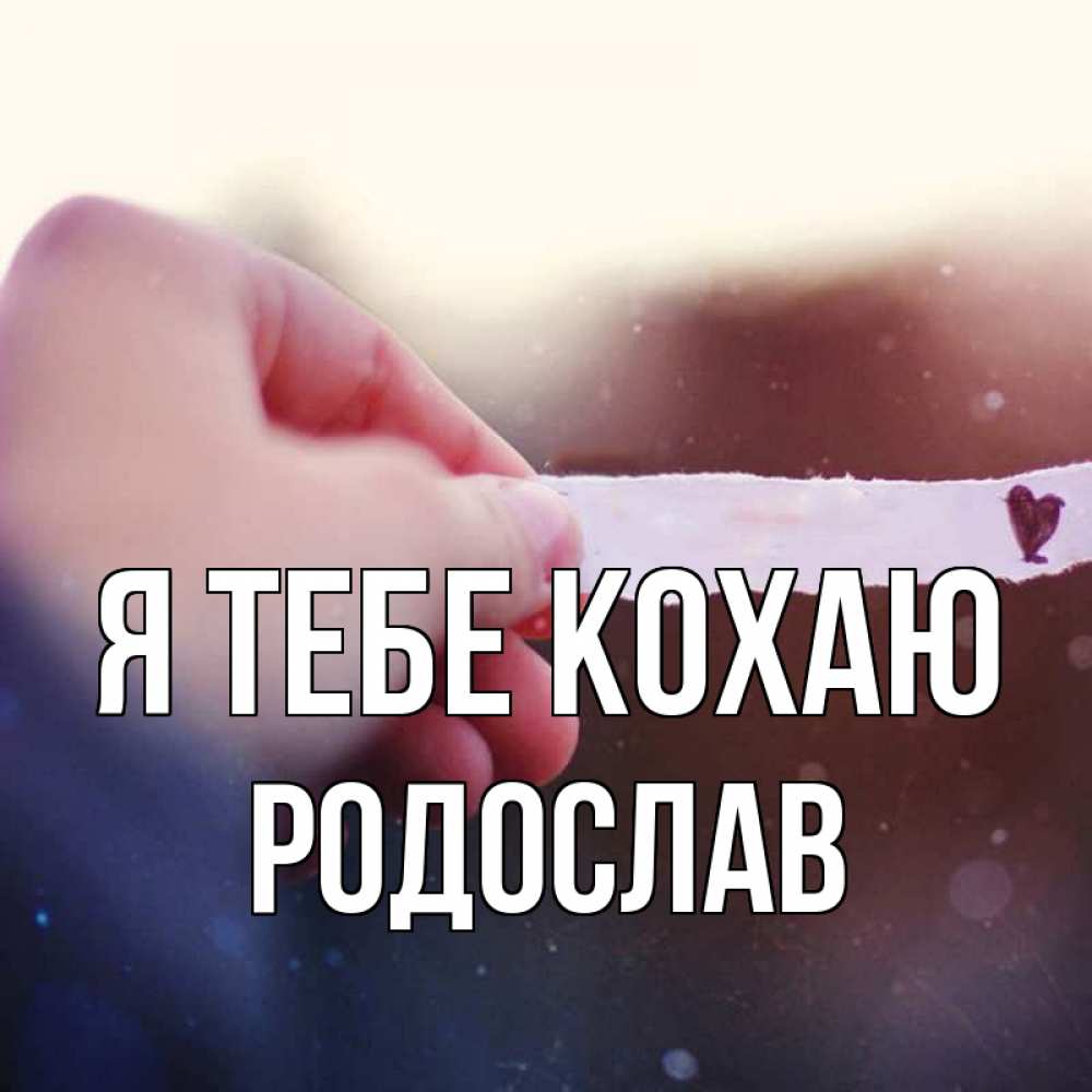Открытка на каждый день з підписом, Родослав Я тебе кохаю для тебя Прикольна листівка з побажанням онлайн скачати безкоштовно 