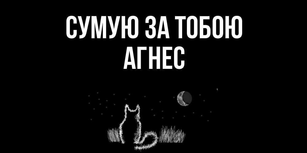 Открытка на каждый день з підписом, Агнес Сумую за тобою кот Прикольна листівка з побажанням онлайн скачати безкоштовно 