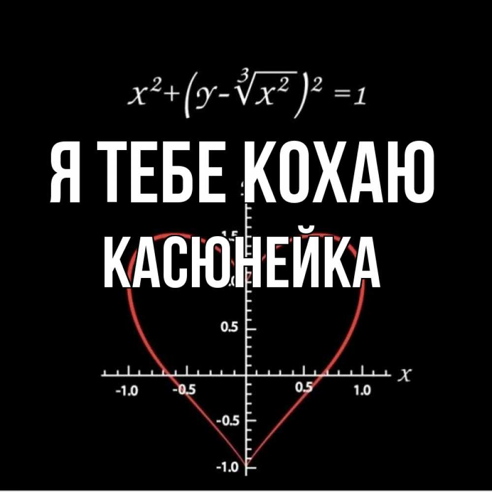 Открытка на каждый день з підписом, Касюнейка Я тебе кохаю сердечная формула Прикольна листівка з побажанням онлайн скачати безкоштовно 