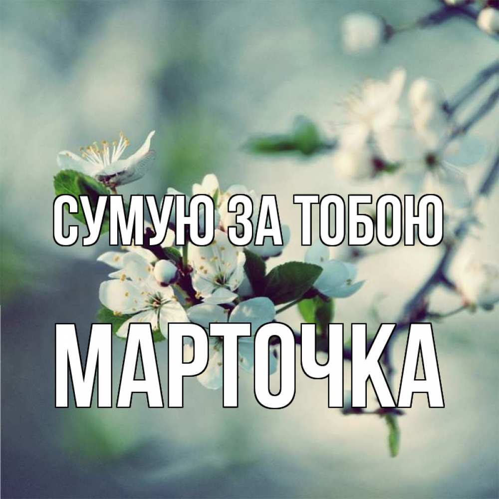 Открытка на каждый день з підписом, Марточка Сумую за тобою весна Прикольна листівка з побажанням онлайн скачати безкоштовно 