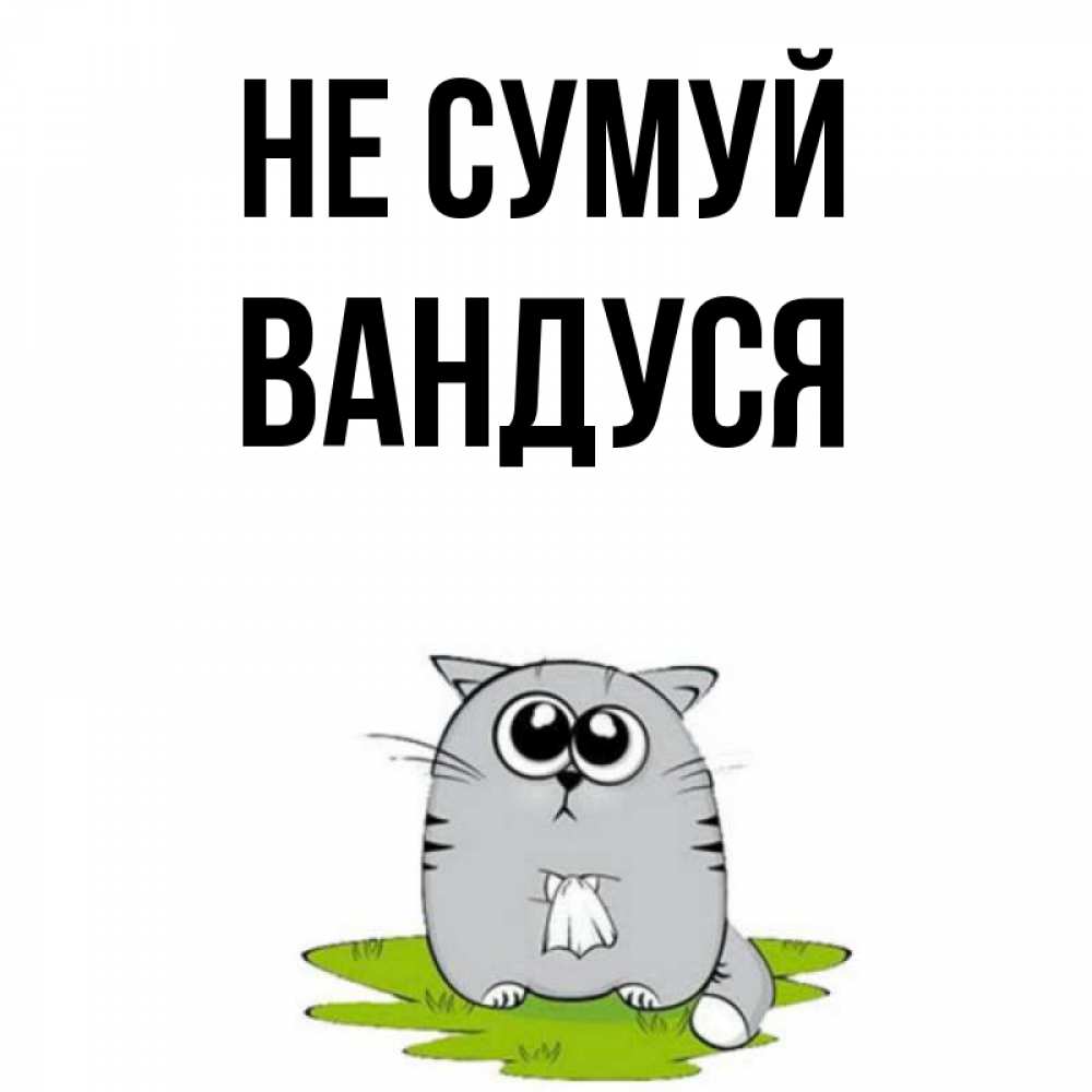 Открытка на каждый день з підписом, Вандуся Не сумуй грустный котяра Прикольна листівка з побажанням онлайн скачати безкоштовно 