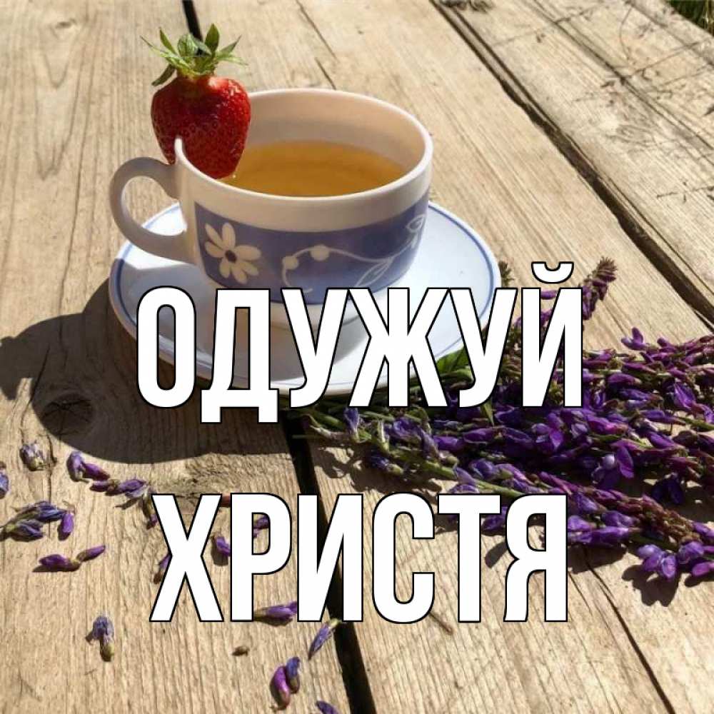 Открытка на каждый день з підписом, Христя Одужуй чай Прикольна листівка з побажанням онлайн скачати безкоштовно 