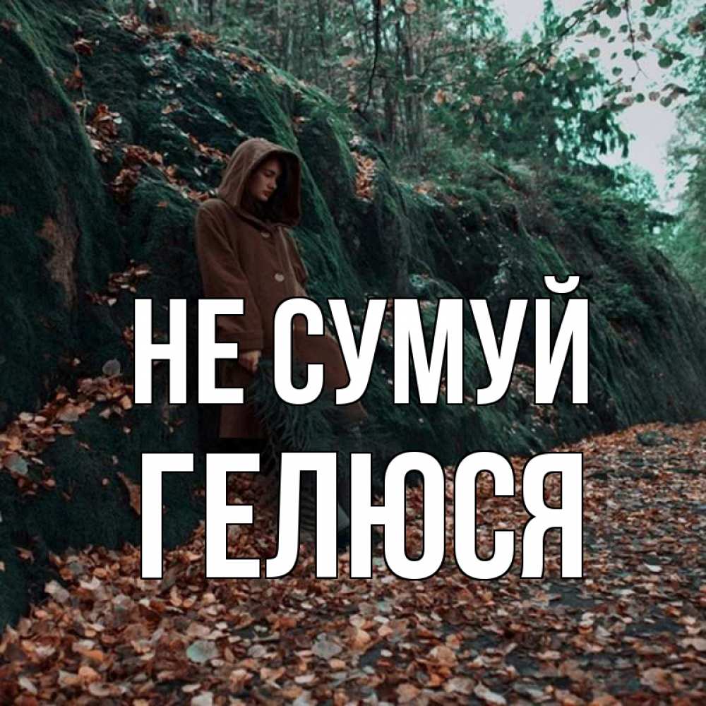 Открытка на каждый день з підписом, Гелюся Не сумуй осенний лес Прикольна листівка з побажанням онлайн скачати безкоштовно 