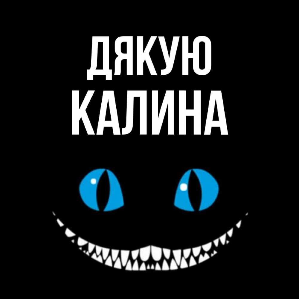 Открытка на каждый день з підписом, Калина Дякую благодарю от чеширика Прикольна листівка з побажанням онлайн скачати безкоштовно 