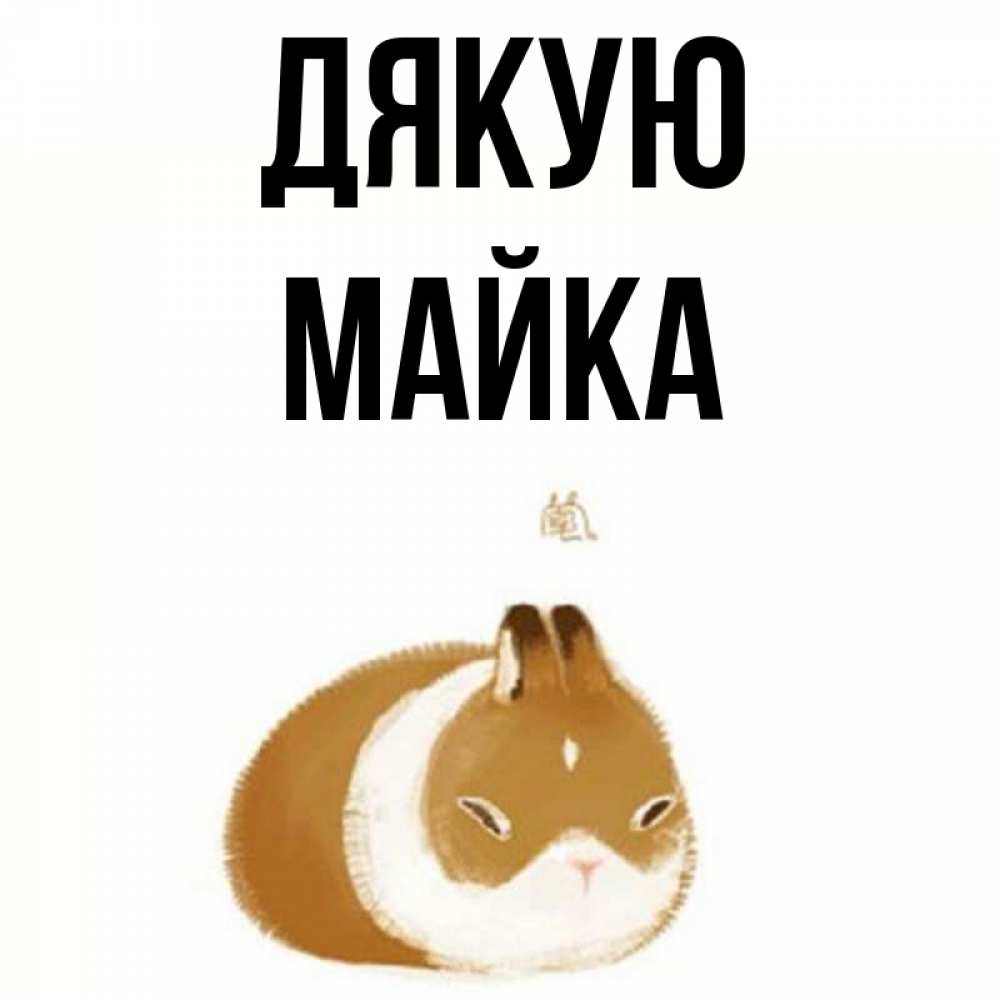 Открытка на каждый день з підписом, Майка Дякую коричнево белый домашний питомец Прикольна листівка з побажанням онлайн скачати безкоштовно 