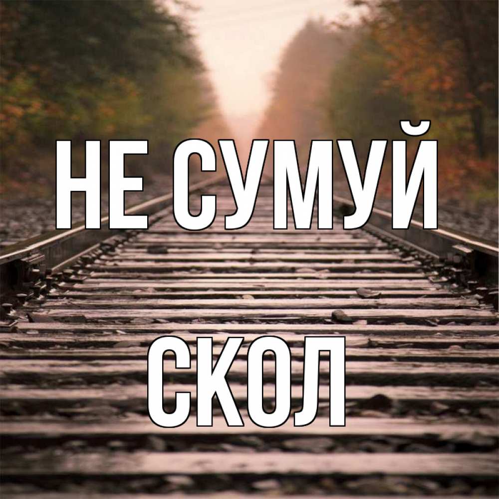 Открытка на каждый день з підписом, Скол Не сумуй лес и железная дорога Прикольна листівка з побажанням онлайн скачати безкоштовно 
