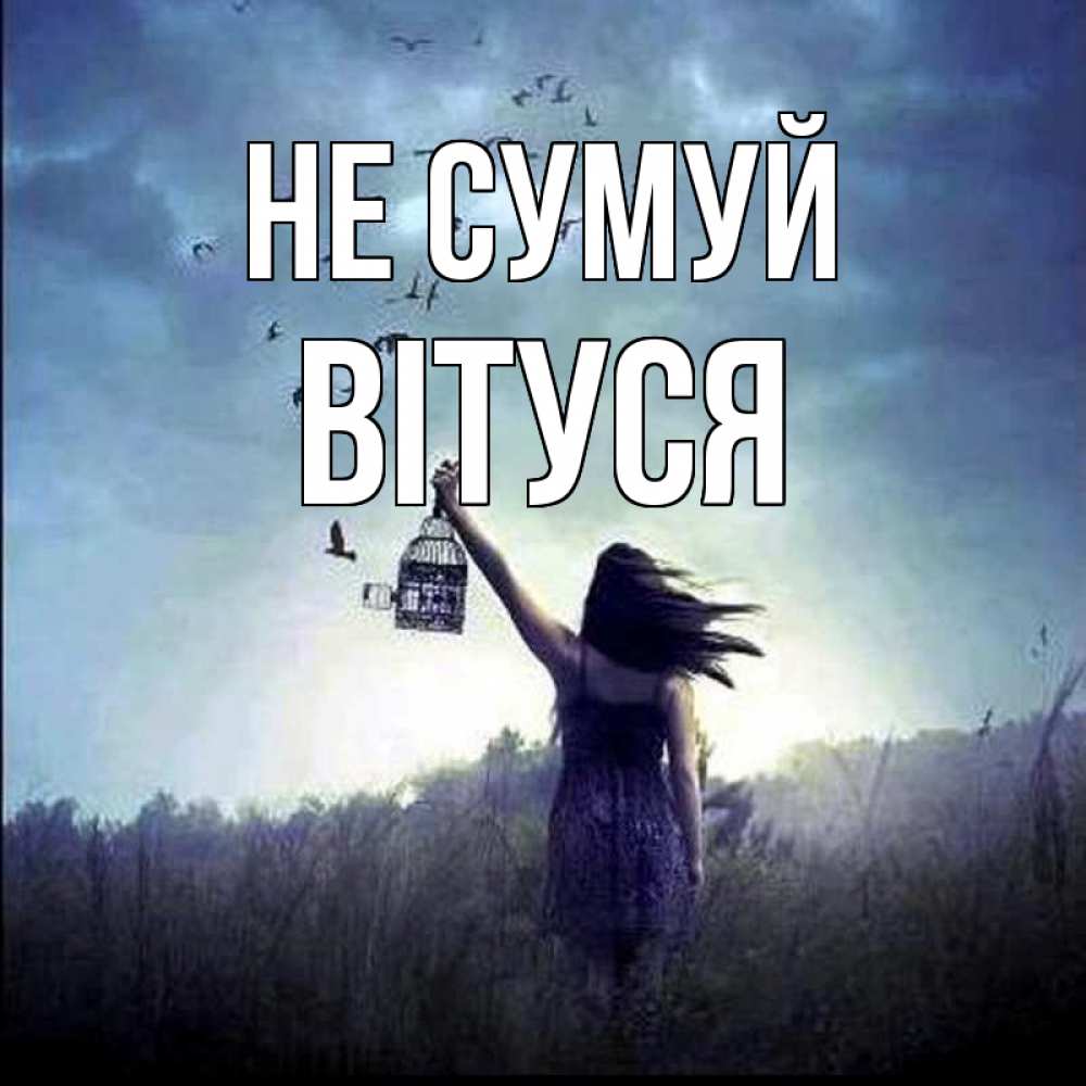 Открытка на каждый день з підписом, Вітуся Не сумуй на волю Прикольна листівка з побажанням онлайн скачати безкоштовно 