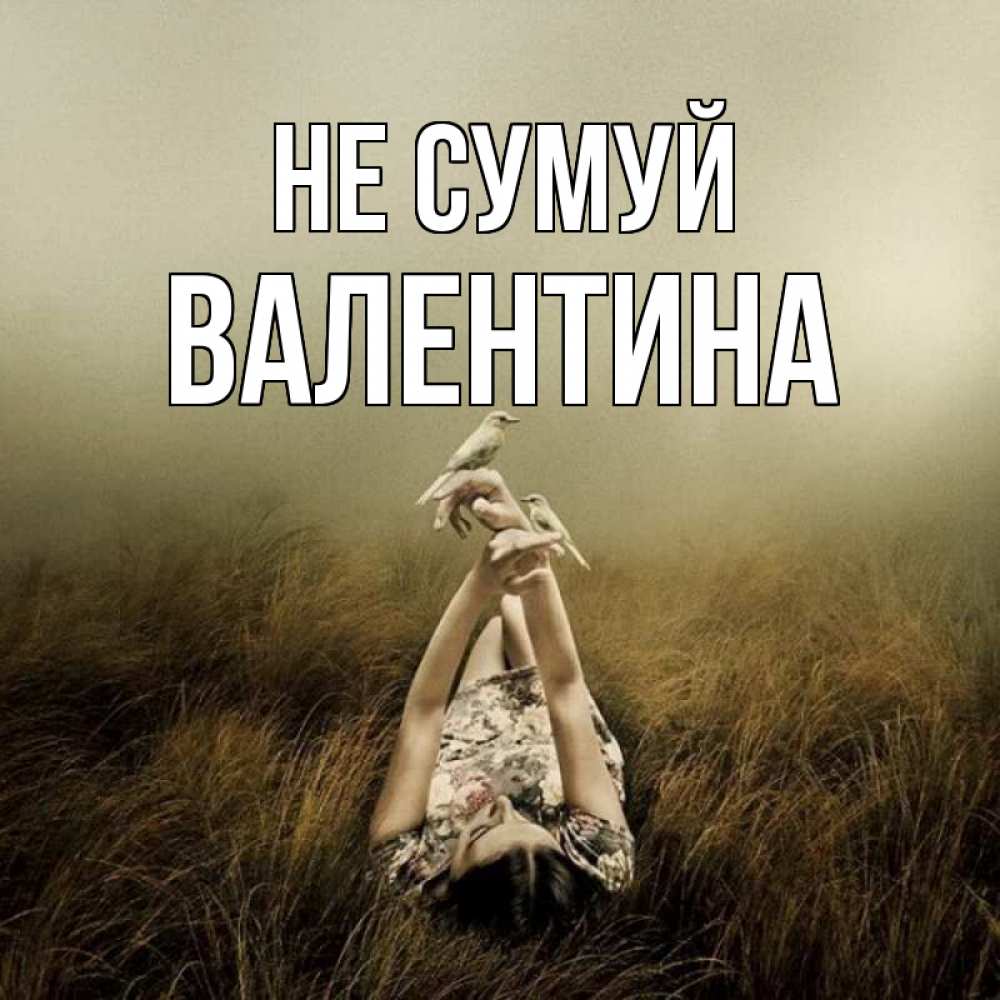 Открытка на каждый день з підписом, Валентина Не сумуй поле и туман Прикольна листівка з побажанням онлайн скачати безкоштовно 