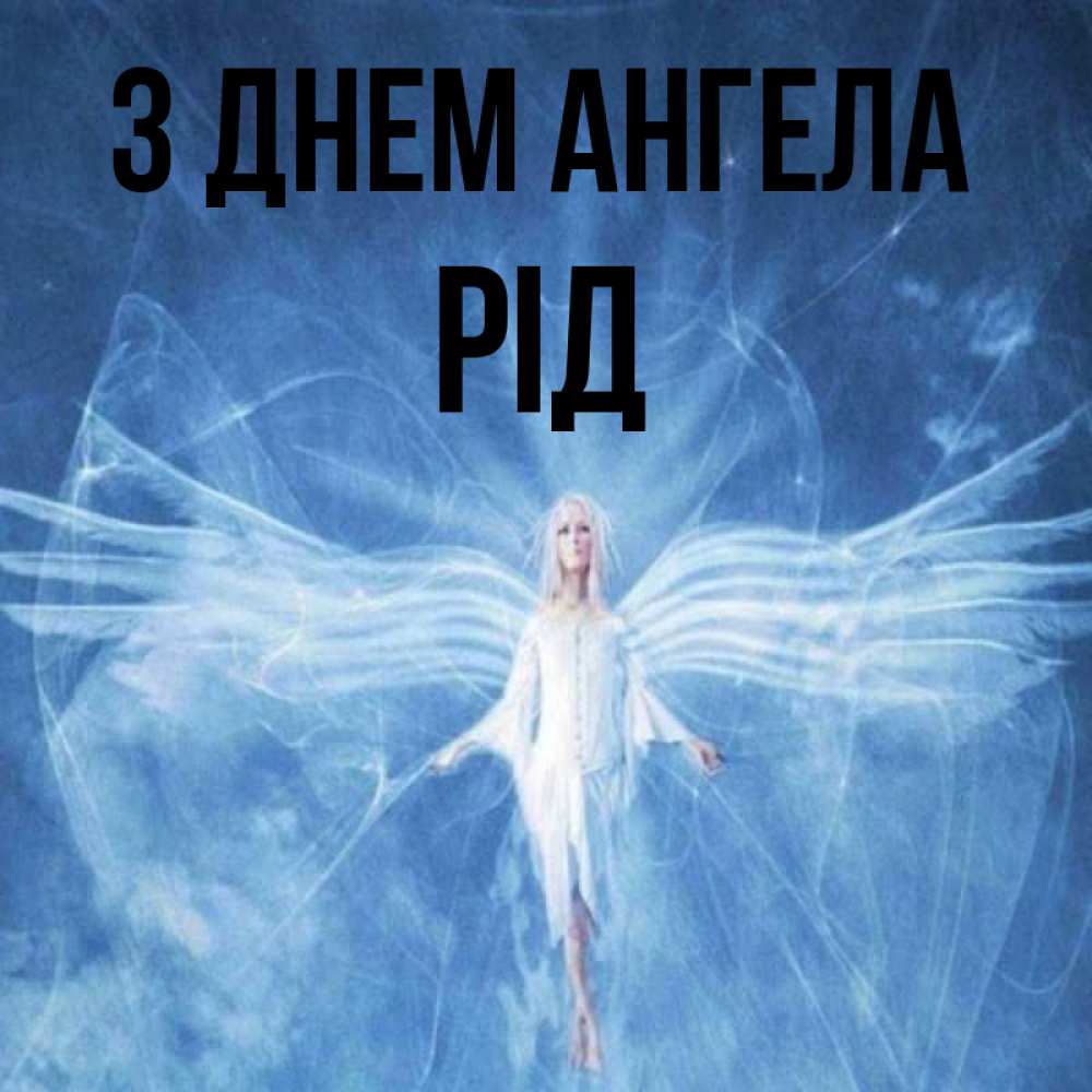 Открытка на каждый день з підписом, Рід З Днем ангела голубой фон и крылья как у стрекозы Прикольна листівка з побажанням онлайн скачати безкоштовно 