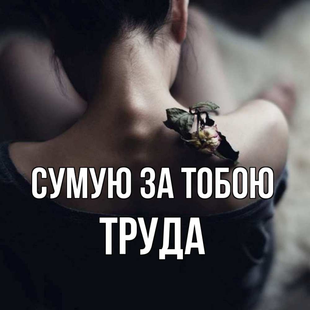 Открытка на каждый день з підписом, Труда Сумую за тобою засох цветок Прикольна листівка з побажанням онлайн скачати безкоштовно 