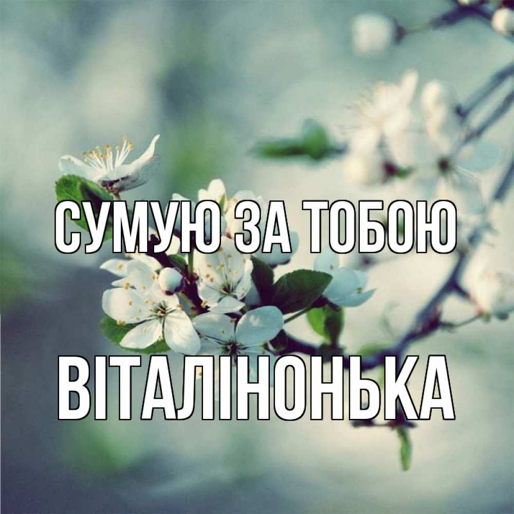 Открытка на каждый день з підписом, Віталінонька Сумую за тобою весна Прикольна листівка з побажанням онлайн скачати безкоштовно 