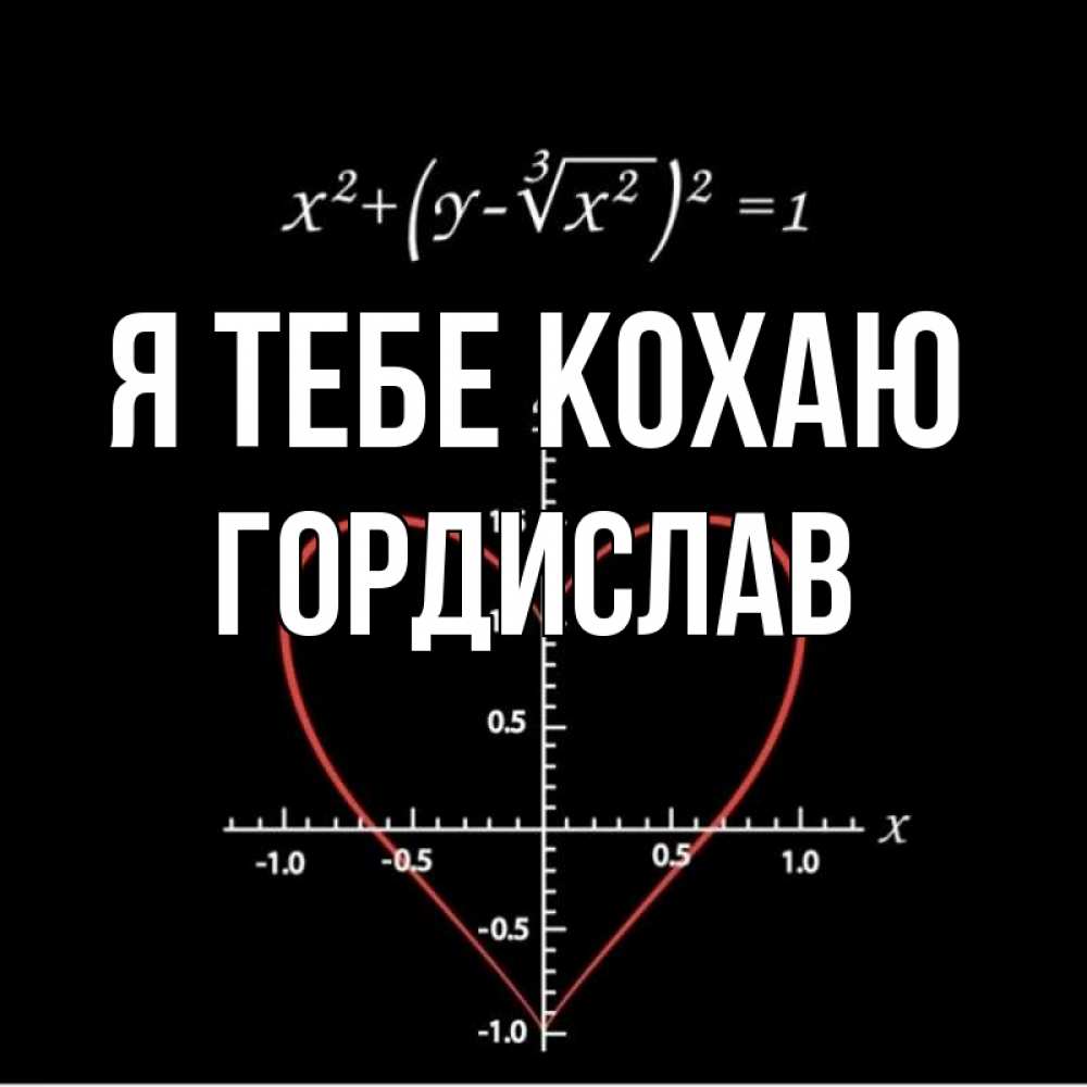 Открытка на каждый день з підписом, Гордислав Я тебе кохаю сердечная формула Прикольна листівка з побажанням онлайн скачати безкоштовно 