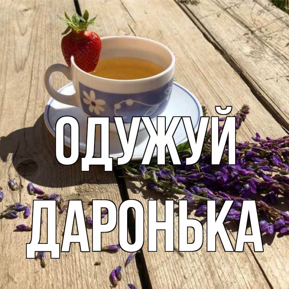 Открытка на каждый день з підписом, Даронька Одужуй чай Прикольна листівка з побажанням онлайн скачати безкоштовно 