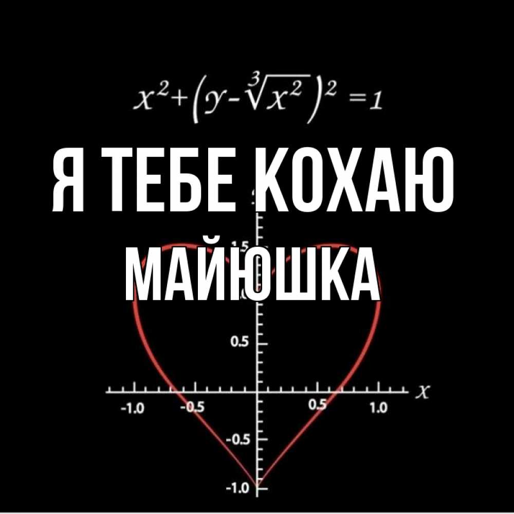 Открытка на каждый день з підписом, Майюшка Я тебе кохаю сердечная формула Прикольна листівка з побажанням онлайн скачати безкоштовно 