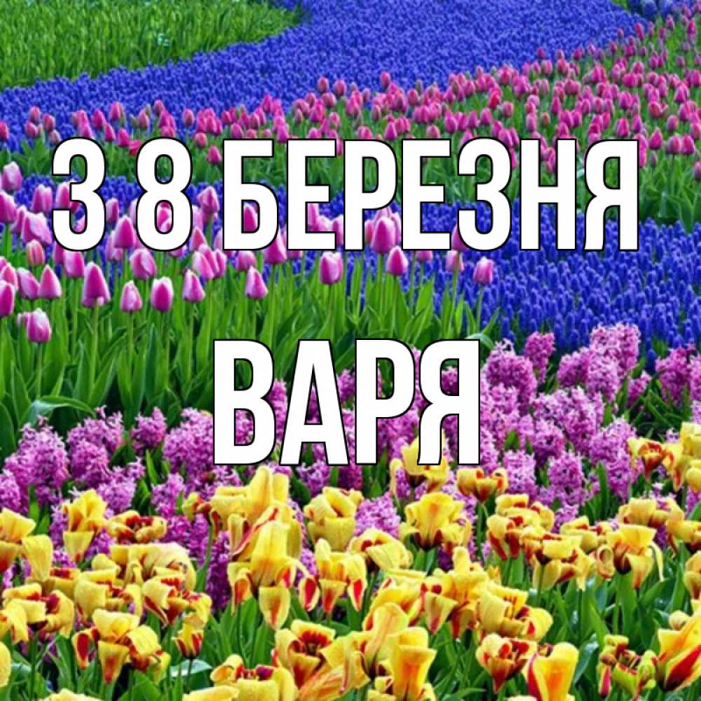 Открытка на каждый день з підписом, Варя З 8 БЕРЕЗНЯ цветы Прикольна листівка з побажанням онлайн скачати безкоштовно 