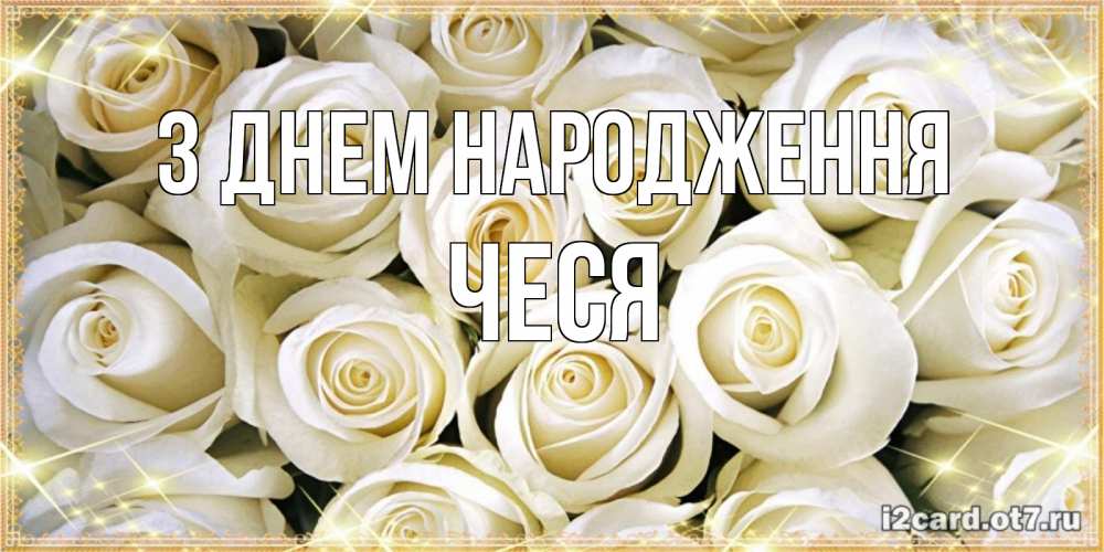Открытка на каждый день з підписом, Чеся З Днем народження открытка с белыми розами. большой букет белых роз Прикольна листівка з побажанням онлайн скачати безкоштовно 