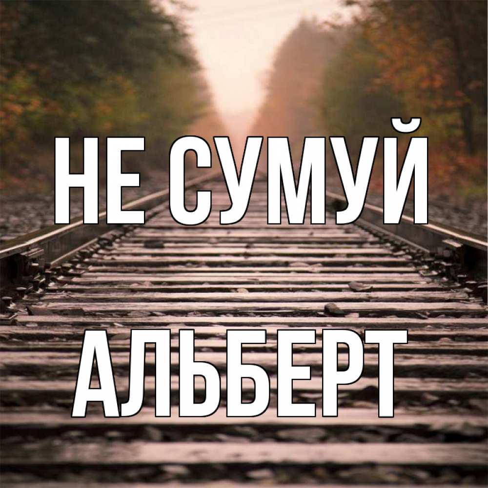 Открытка на каждый день з підписом, Альберт Не сумуй лес и железная дорога Прикольна листівка з побажанням онлайн скачати безкоштовно 