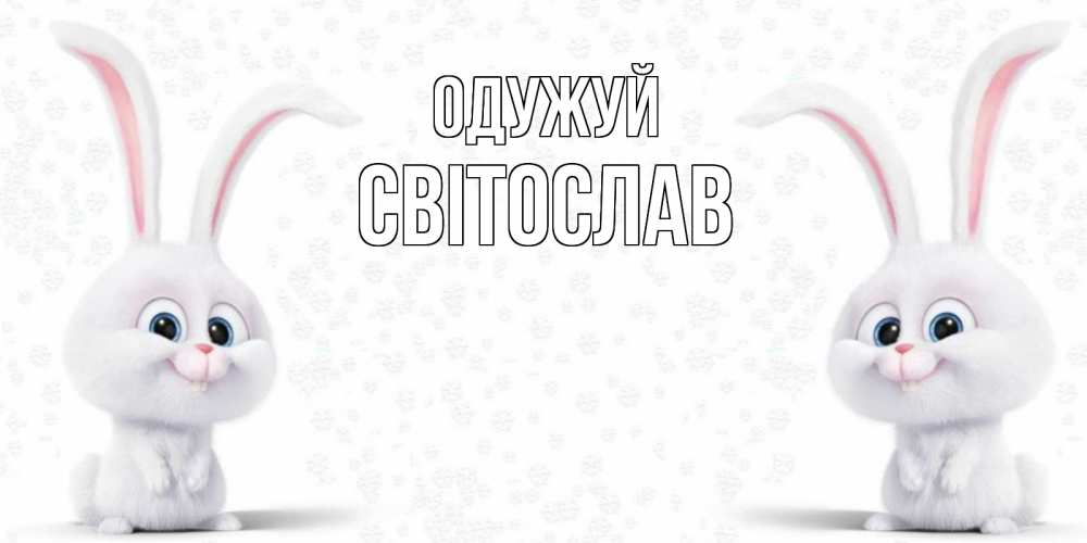 Открытка на каждый день з підписом, Світослав Одужуй не болей с зайцем Прикольна листівка з побажанням онлайн скачати безкоштовно 