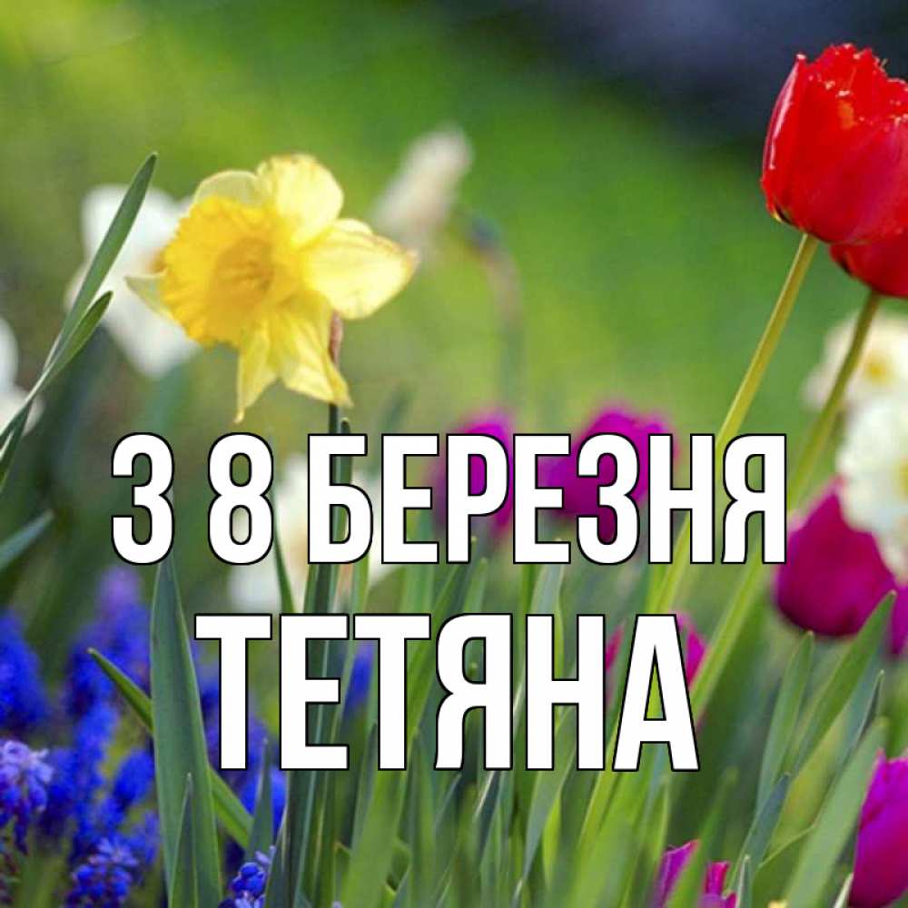Открытка на каждый день з підписом, Тетяна З 8 БЕРЕЗНЯ международный женский день 3 Прикольна листівка з побажанням онлайн скачати безкоштовно 