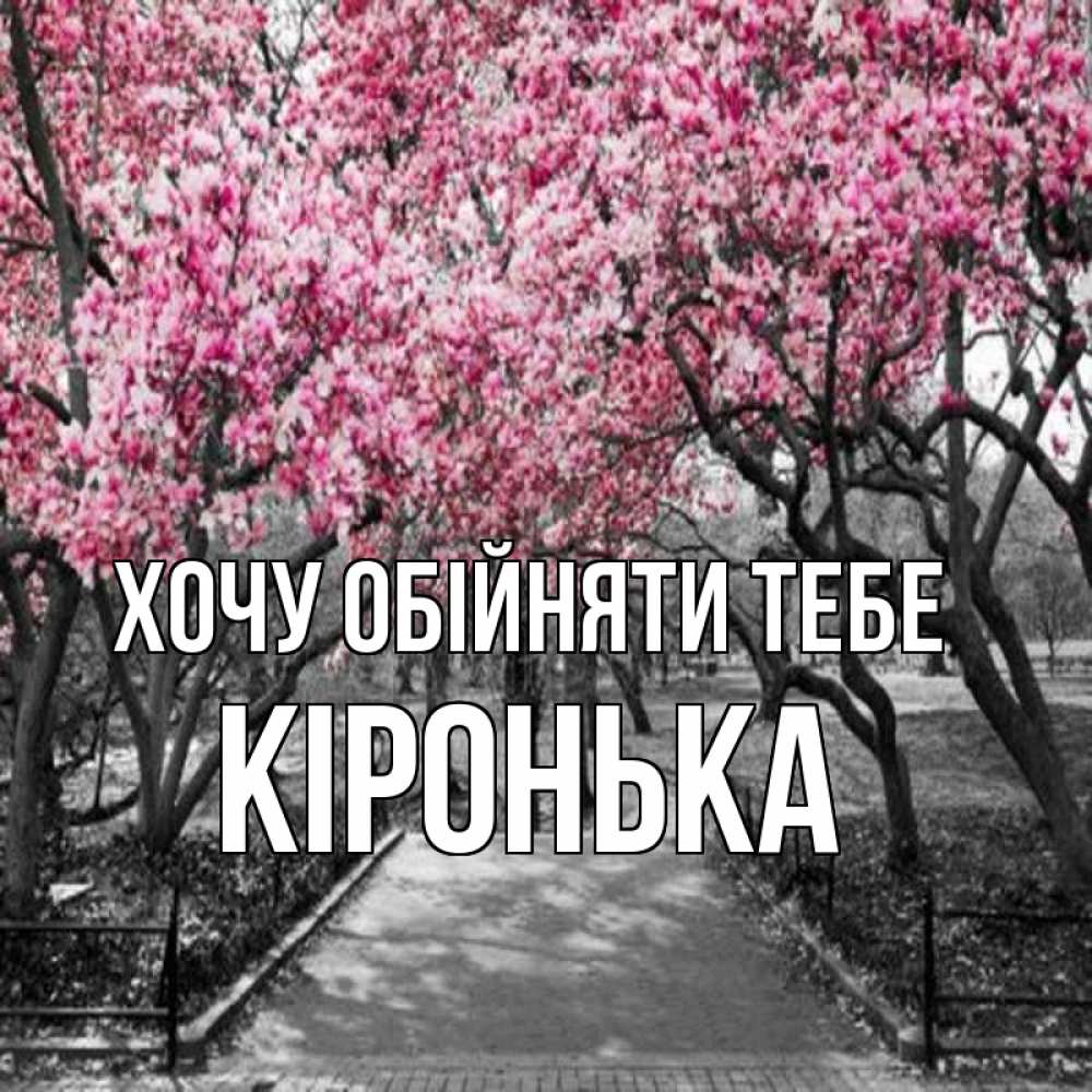 Открытка на каждый день з підписом, Кіронька Хочу обійняти тебе обработанное фото Прикольна листівка з побажанням онлайн скачати безкоштовно 