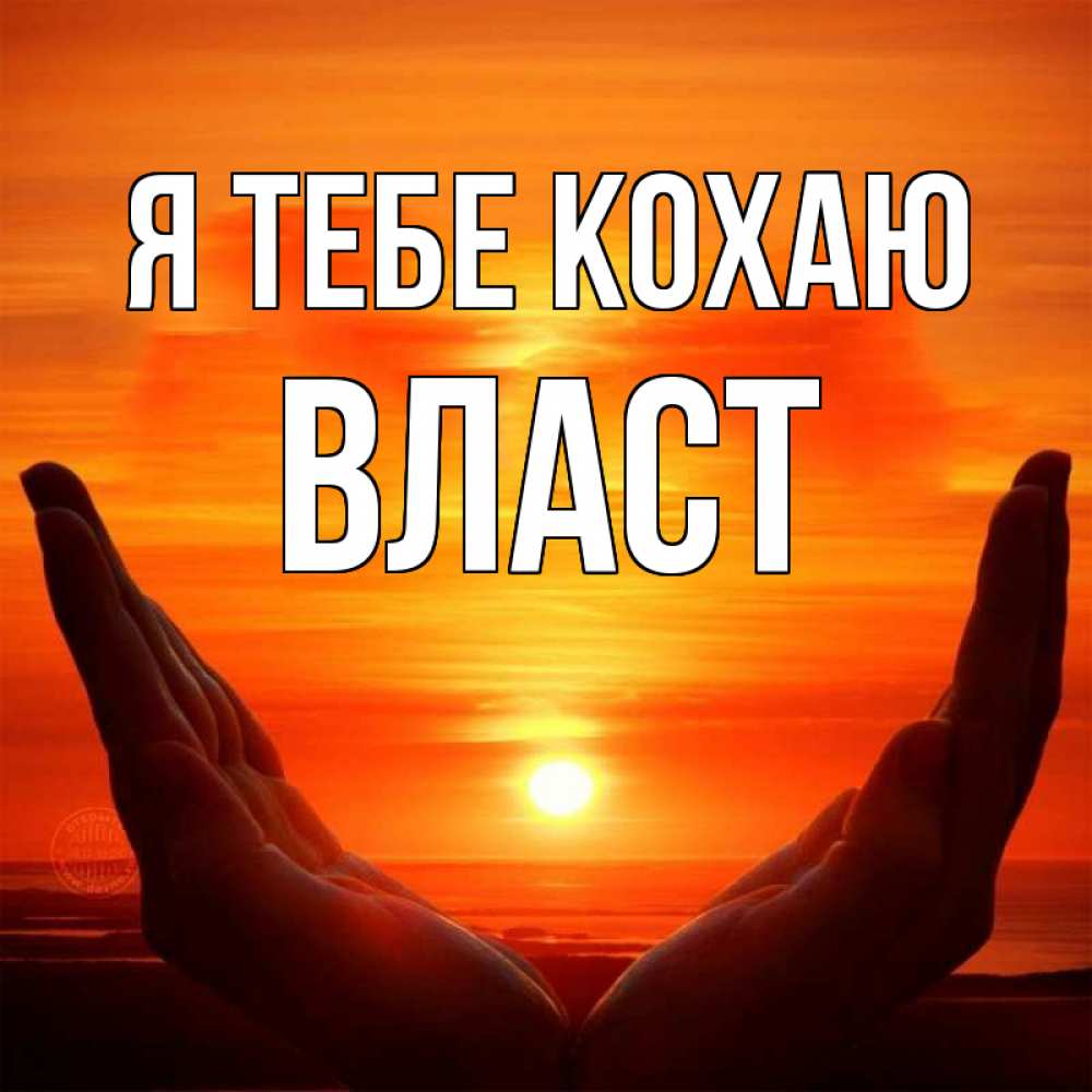 Открытка на каждый день з підписом, Власт Я тебе кохаю в руках Прикольна листівка з побажанням онлайн скачати безкоштовно 