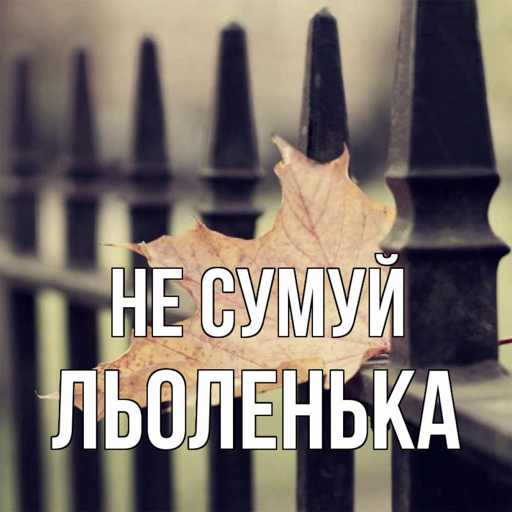 Открытка на каждый день з підписом, Льоленька Не сумуй лист клена Прикольна листівка з побажанням онлайн скачати безкоштовно 