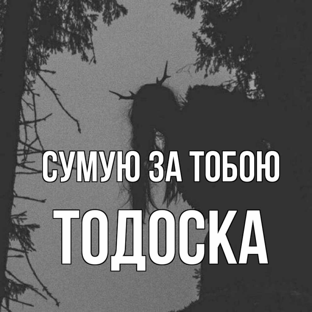 Открытка на каждый день з підписом, Тодоска Сумую за тобою пугаю Прикольна листівка з побажанням онлайн скачати безкоштовно 