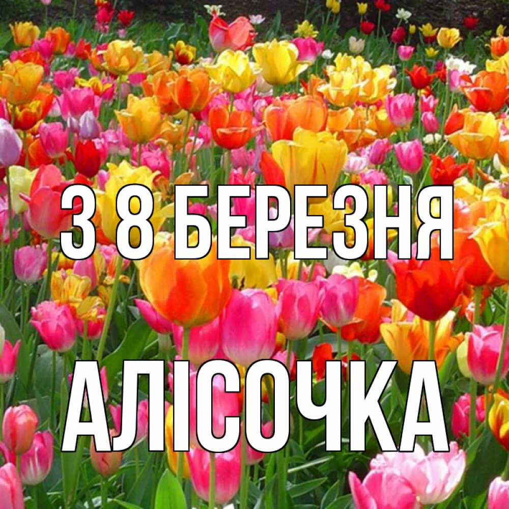 Открытка на каждый день з підписом, Алісочка З 8 БЕРЕЗНЯ на международный женский день Прикольна листівка з побажанням онлайн скачати безкоштовно 