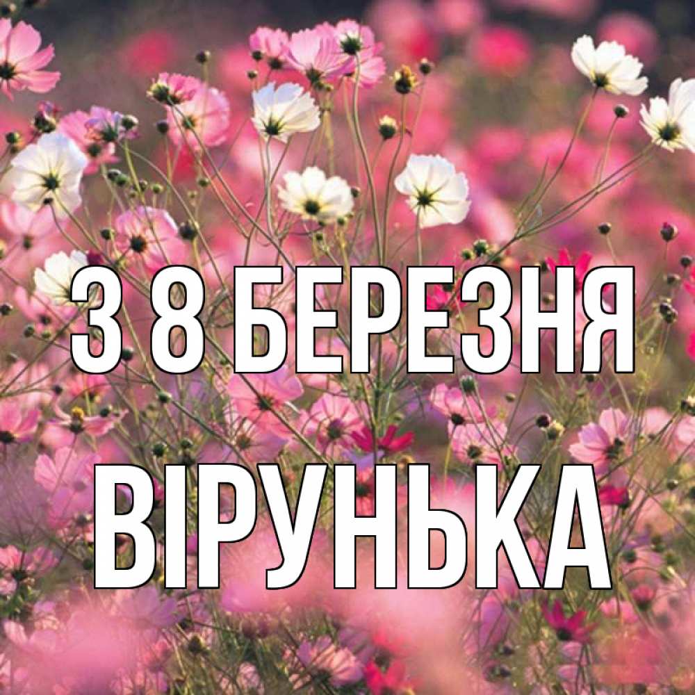 Открытка на каждый день з підписом, Вірунька З 8 БЕРЕЗНЯ красиво 1 Прикольна листівка з побажанням онлайн скачати безкоштовно 