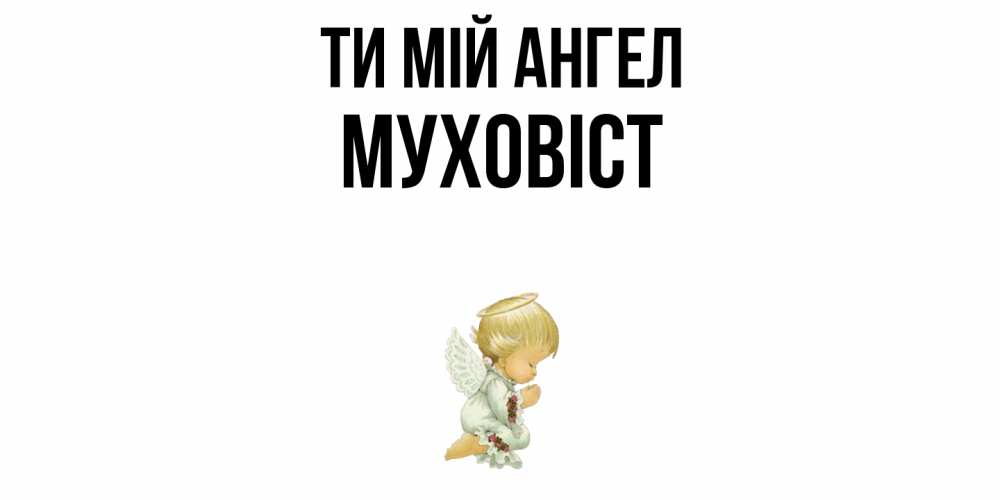 Открытка на каждый день з підписом, Муховіст Ти мій ангел ангел Прикольна листівка з побажанням онлайн скачати безкоштовно 