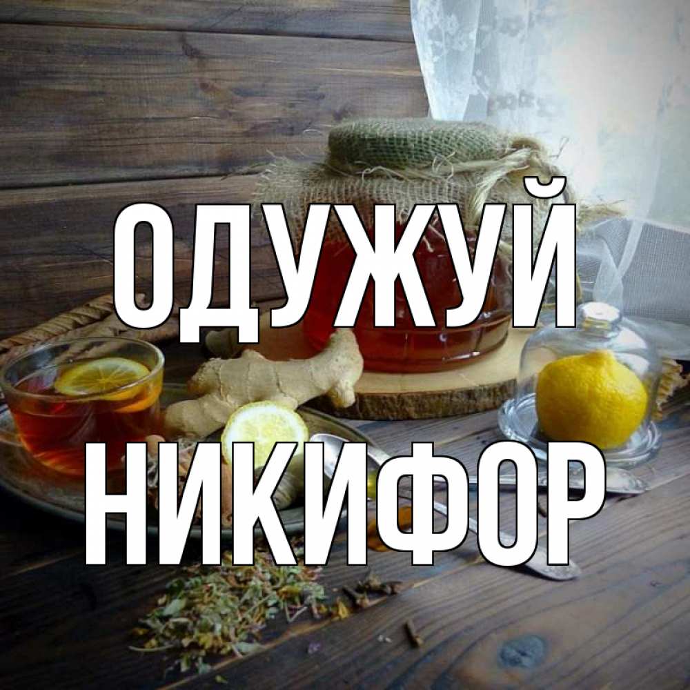 Открытка на каждый день з підписом, Никифор Одужуй банка с медом Прикольна листівка з побажанням онлайн скачати безкоштовно 
