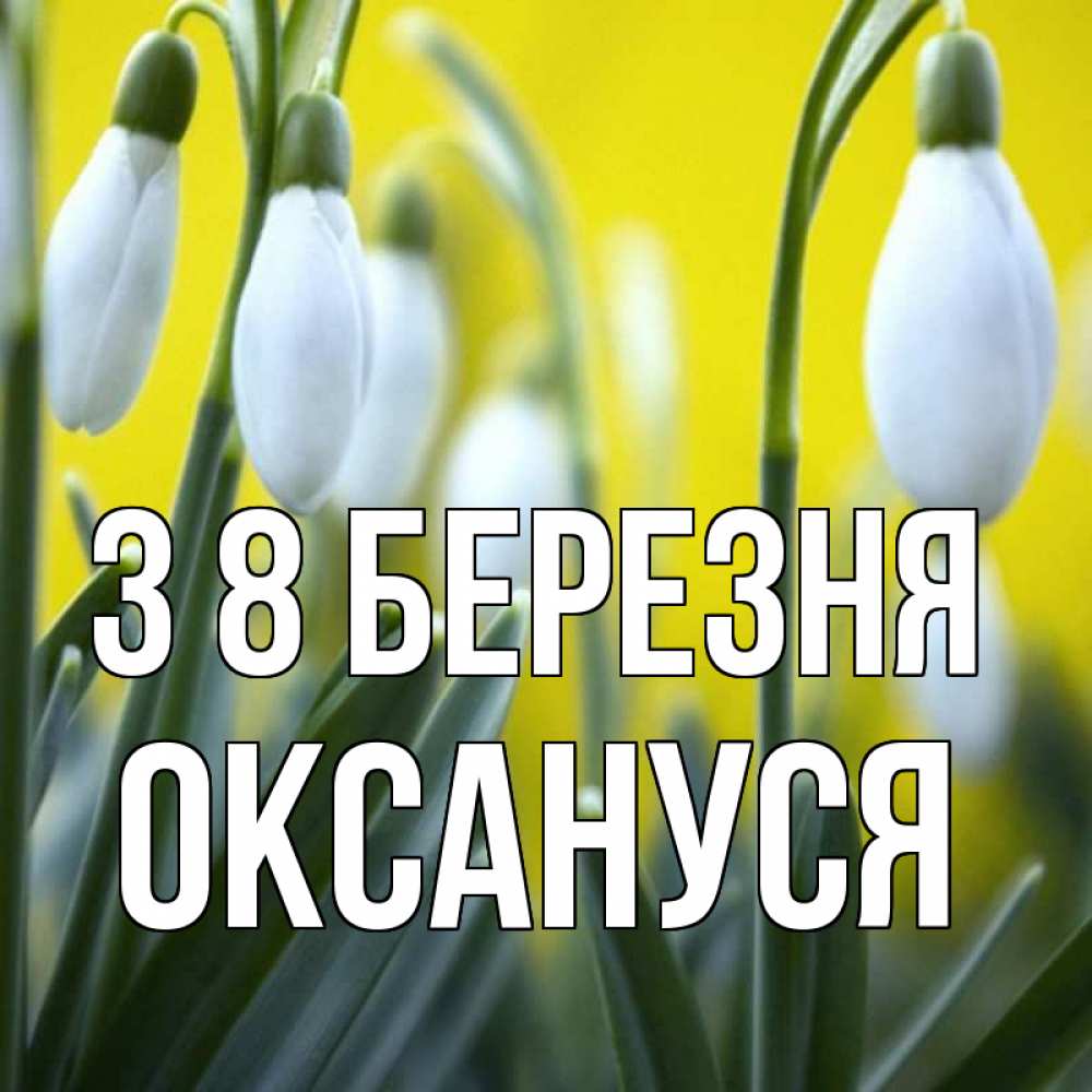 Открытка на каждый день з підписом, Оксануся З 8 БЕРЕЗНЯ весенние цветы Прикольна листівка з побажанням онлайн скачати безкоштовно 