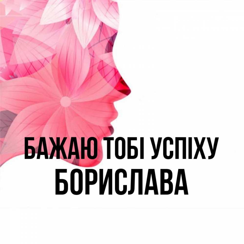 Открытка на каждый день з підписом, Борислава Бажаю тобі успіху на удачу Прикольна листівка з побажанням онлайн скачати безкоштовно 