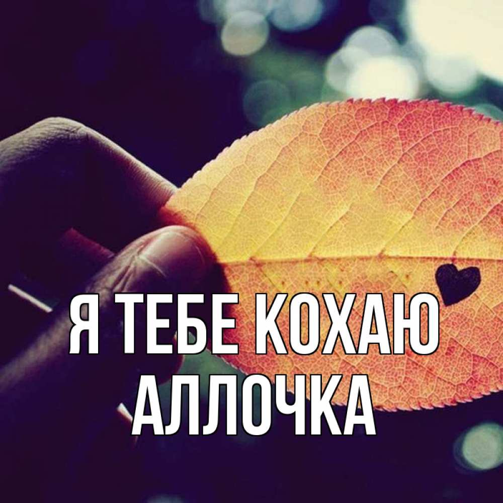 Открытка на каждый день з підписом, Аллочка Я тебе кохаю держу лист Прикольна листівка з побажанням онлайн скачати безкоштовно 