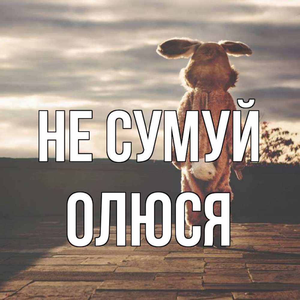 Открытка на каждый день з підписом, Олюся Не сумуй со спины Прикольна листівка з побажанням онлайн скачати безкоштовно 