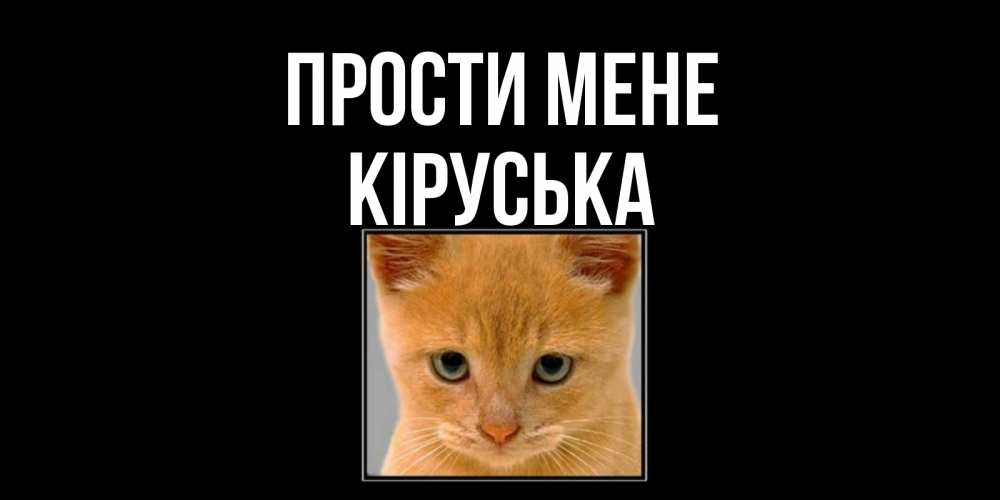 Открытка на каждый день з підписом, Кіруська Прости мене рыжий грустный кот просит прощения Прикольна листівка з побажанням онлайн скачати безкоштовно 