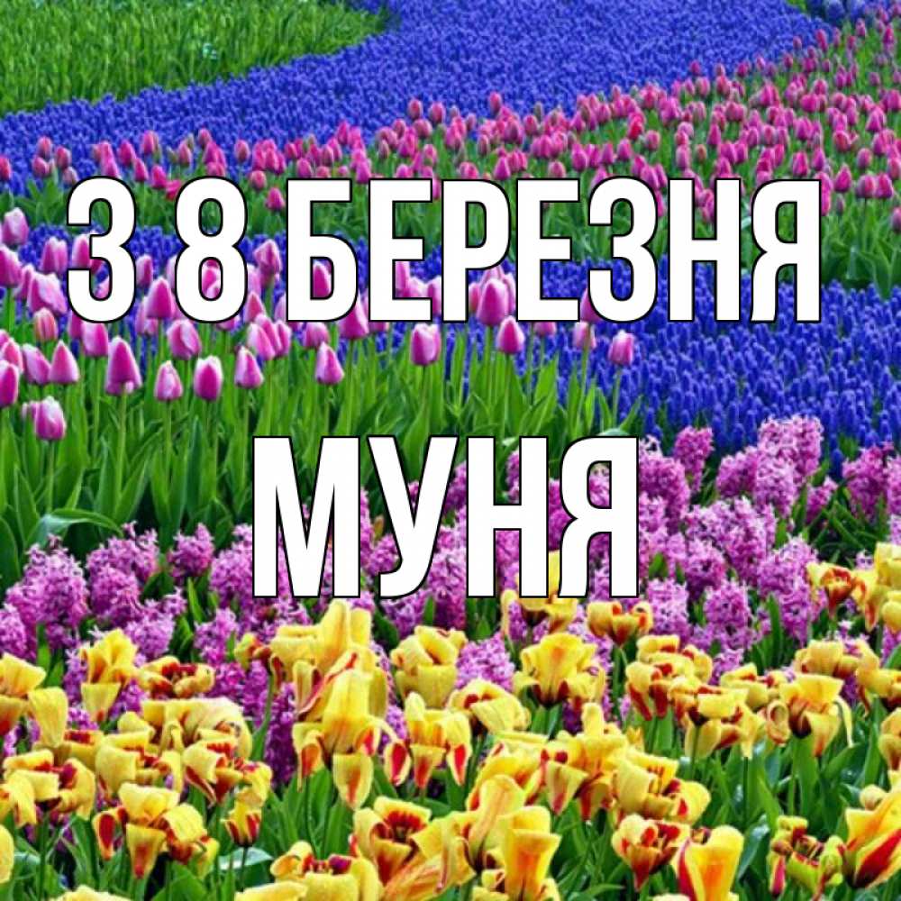 Открытка на каждый день з підписом, Муня З 8 БЕРЕЗНЯ цветы Прикольна листівка з побажанням онлайн скачати безкоштовно 