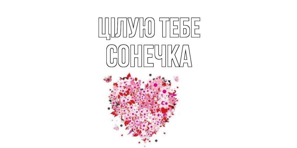 Открытка на каждый день з підписом, Сонечка Цілую тебе сердце Прикольна листівка з побажанням онлайн скачати безкоштовно 