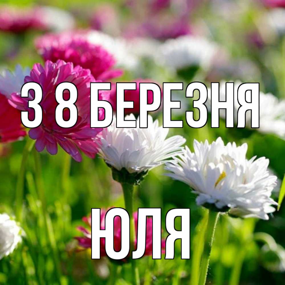 Открытка на каждый день з підписом, Юля З 8 БЕРЕЗНЯ международный женский день 1 Прикольна листівка з побажанням онлайн скачати безкоштовно 