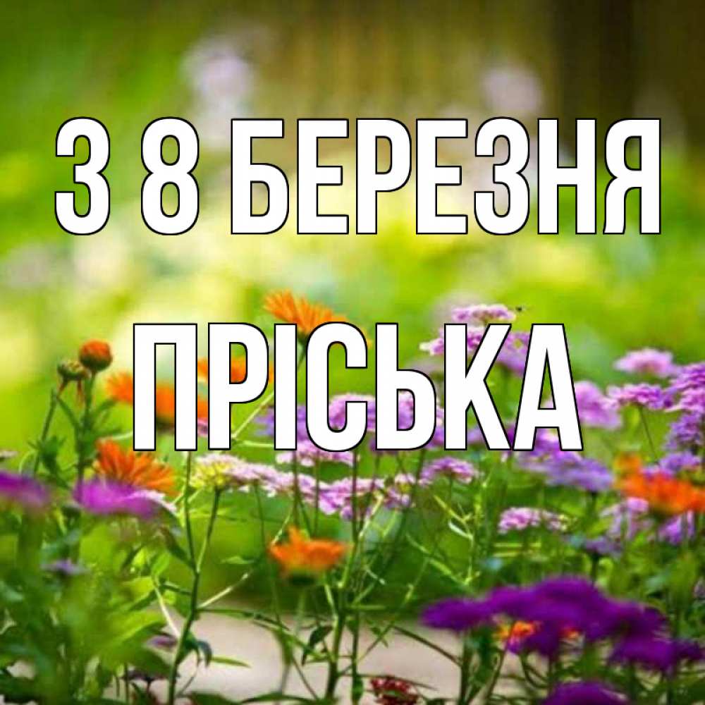 Открытка на каждый день з підписом, Пріська З 8 БЕРЕЗНЯ цветы Прикольна листівка з побажанням онлайн скачати безкоштовно 