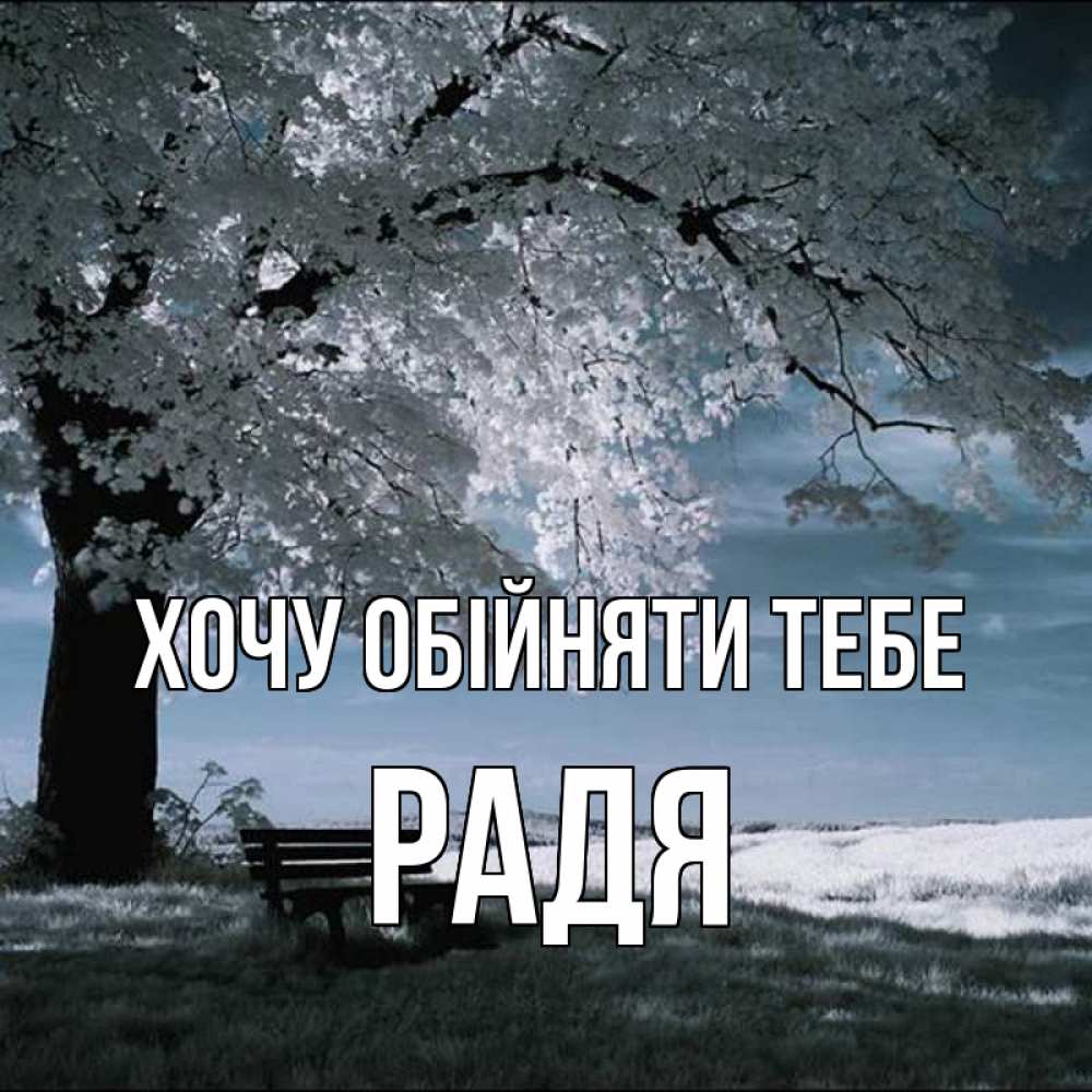 Открытка на каждый день з підписом, Радя Хочу обійняти тебе дерево Прикольна листівка з побажанням онлайн скачати безкоштовно 
